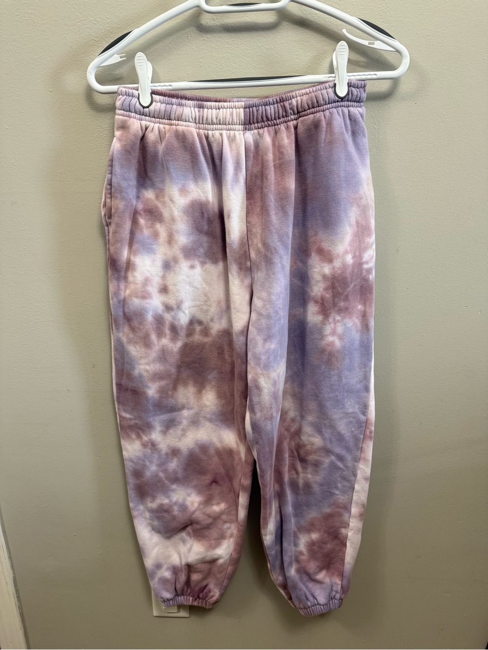 Harlow Womens Tie-Dye Sweatpants in Dusty Pink & Purple Medium